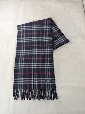 Burberry Designer 100% Lambswool Check Scarf Blue Unisex Premium Winter